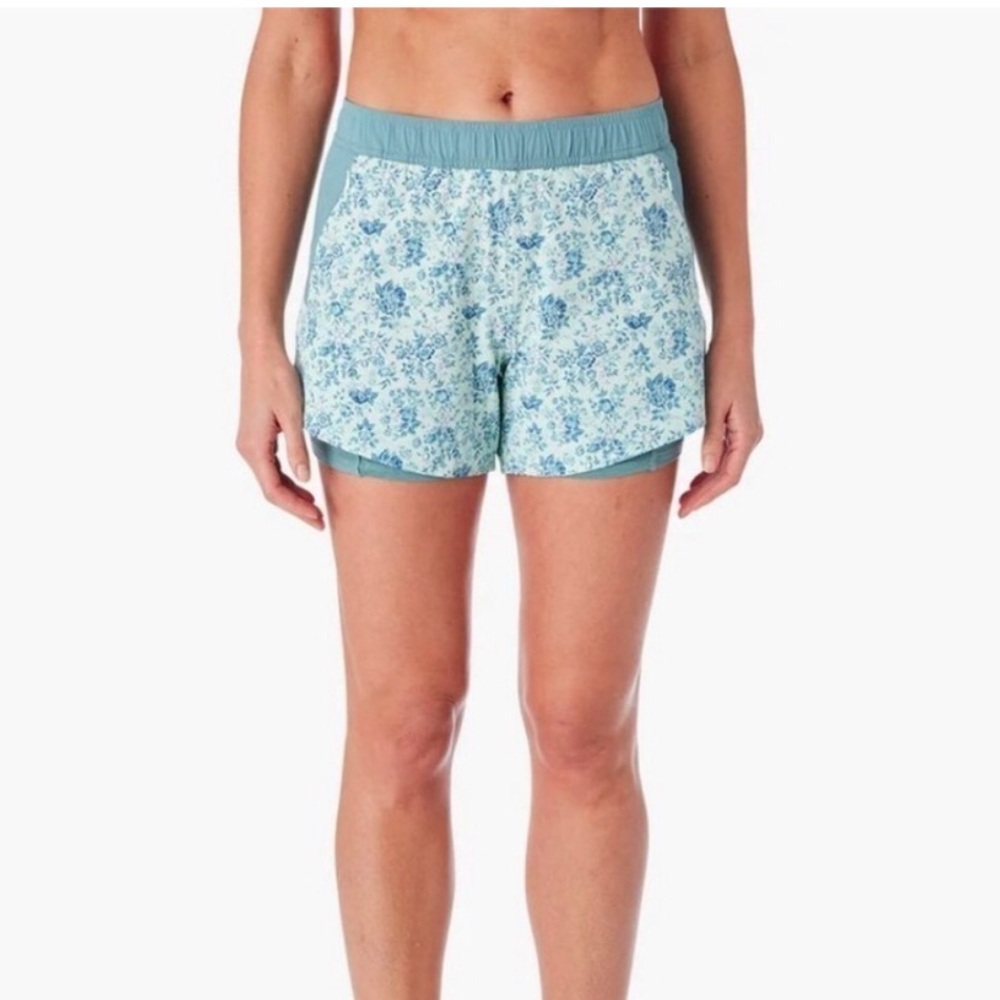 Fair Harbor Floral Blue Athletic Shorts Size XL